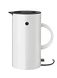 Stelton Wasserkocher EM77 - Elektrischer Kocher, Wasserkessel, Teekanne - Schnell kochend, niedriger Energieverbrauch, entnehmbarer Kalkfilter, Sicherheitsschalter - 1,5 Liter, Weiß, EU-Stecker