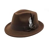 Trachtenhut Herren Damen Fedora Trachtenmode Fedora-Hut Traditionelle Porkpie-Hüte Trachten Hut Vintage Hüte mit Feder Unisex Erwachsene Outfit für Oktoberfest Besondere Anlässe