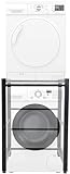 CLP Waschmaschinenregal Medina I Für Bis Zu 2 Haushaltsgeräte I Überbau Aus Stahl, Farbe:schwarz