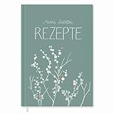 Rezeptbuch zum Selberschreiben - selbst gemacht! - DIY Kochbuch schreiben für deine besten Rezepte, Kreatives Geburtstagsgeschenk, Design in Mint, Premium Hardcover, robuste Bindung, 17x24 cm