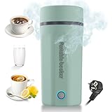 Emooncn Reisewasserkocher 500ml Reise Wasserkocher Klein Tragbarer Elektrischer Wasserkocher mit Abschaltautomatik Mini Wasserkocher für Unterwegs Camping Edelstahl,grün