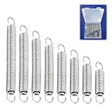 22PCS Spannfedern Sortiment Kit, Länge 5cm 6cm 7cm 8cm 9cm 10cm 11cm 12cm, Drahtdurchmesser 1.2mm, Außendurchmesser 12mm, Edelstahl Mechanisch Spannfedern mit Hakenenden Für DIY Ersatz Reparatur