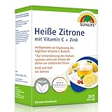 SUNLIFE Heiße Zitrone mit Vitamin C & Zink - 1x20 Pulver Sticks - Nahrungsergänzung zur Unterstützung des Immunsystems - pro Tagesdosis 160 mg Vitamin C & 5 mg Zink - Zitronen Heißgetränk
