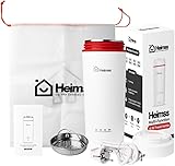 Heimss Tragbarer elektrischer Reisewasserkocher, 450 ml, multifunktionale Thermoskanne mit automatischer Abschaltung, Edelstahl, schnell kochender Mini-Camping-Wasserkocher für Tee, Kaffee, Milch